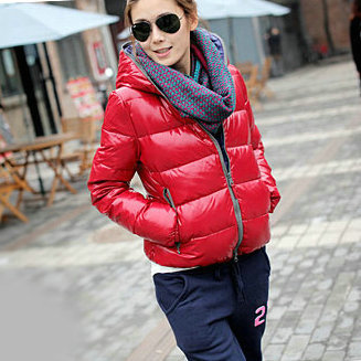2012 autumn winters is necessary trend warm long sleeve bright surface thermal hooded jacket 4202