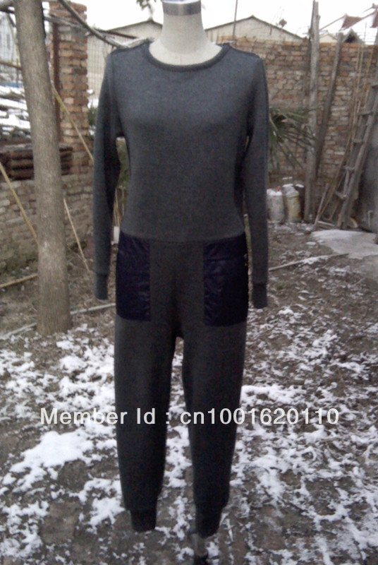 2012 autumn winters with faye wong star of upset wool knitting leisure conjoined twin pants even body pants