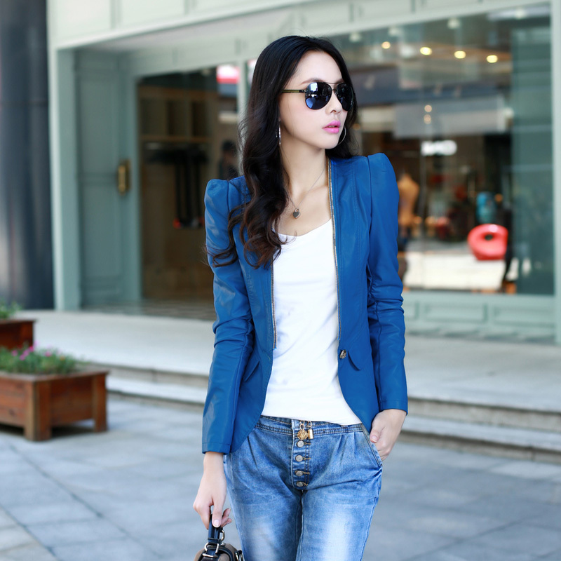 2012 autumn women outerwear leather clothing