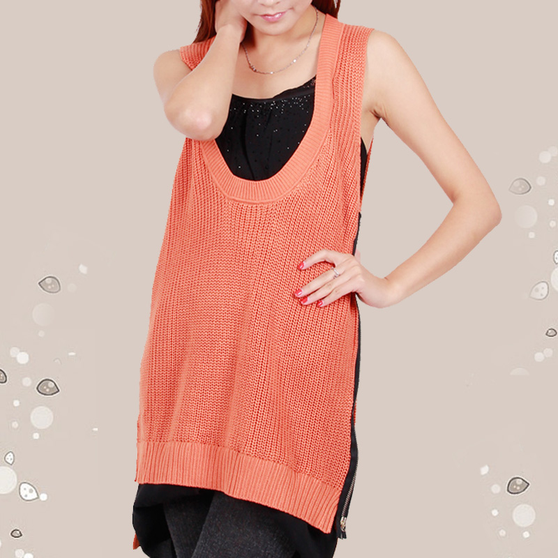 2012 autumn women's 8635 twinset loose sleeveless slim sweater