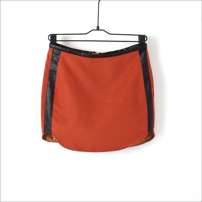 2012 autumn women's all-match leather patchwork slim hip a-line skirt woolen boots basic short skirt