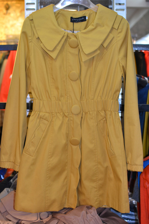 2012 autumn women's autumn casual slim long sleeve length trench 1206