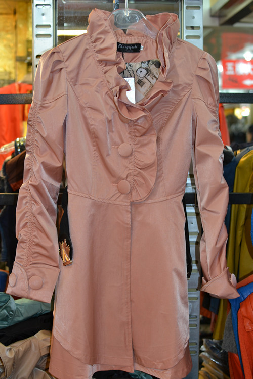 2012 autumn women's autumn casual slim long sleeve length trench 1208