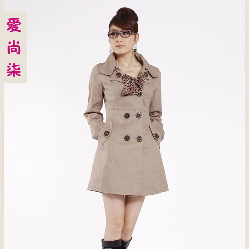 2012 autumn women's autumn fashion elegant trench female outerwear spring and autumn slim plus size clothing