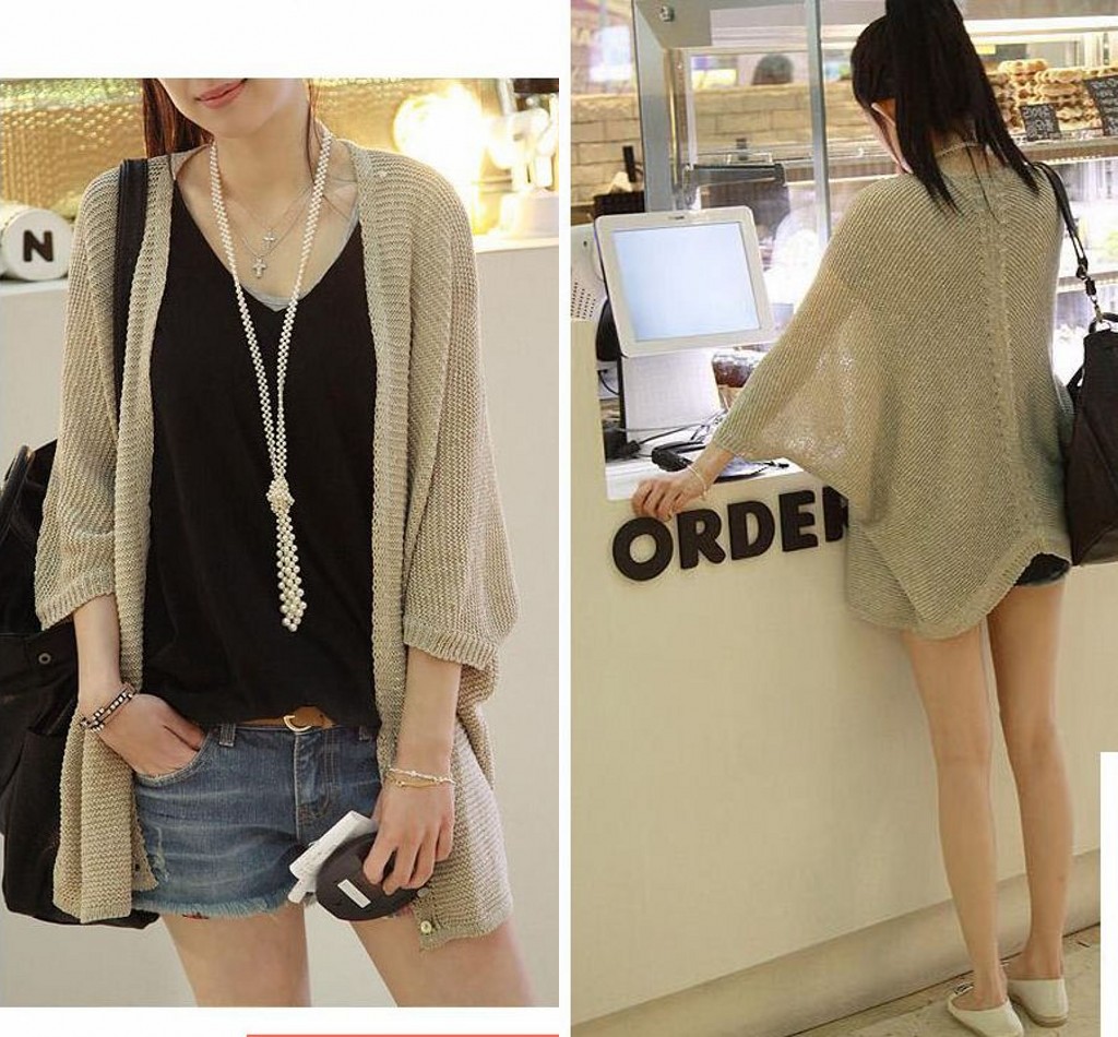2012 autumn women's batwing sleeve sweater plus size loose cutout shirt air conditioning shirt (WC005)