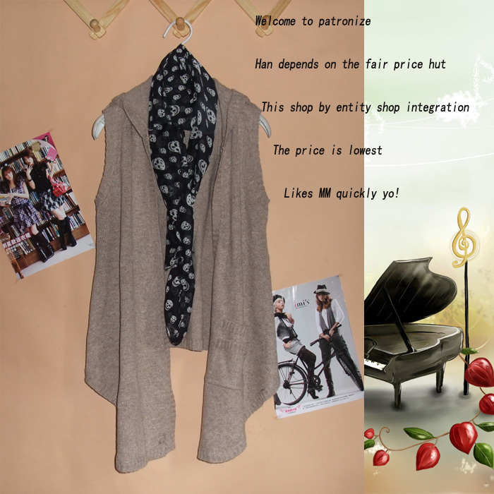 2012 autumn women's cape irregular sweep hooded sleeveless waistcoat sweater