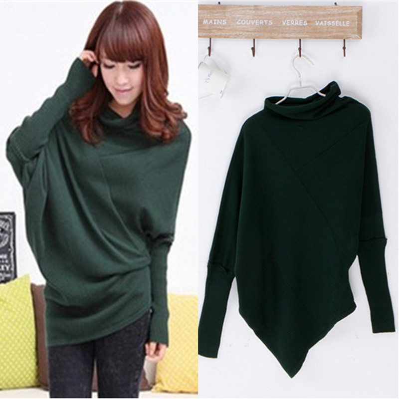 2012 autumn women's cashmere medium-long loose sweater outerwear batwing shirt