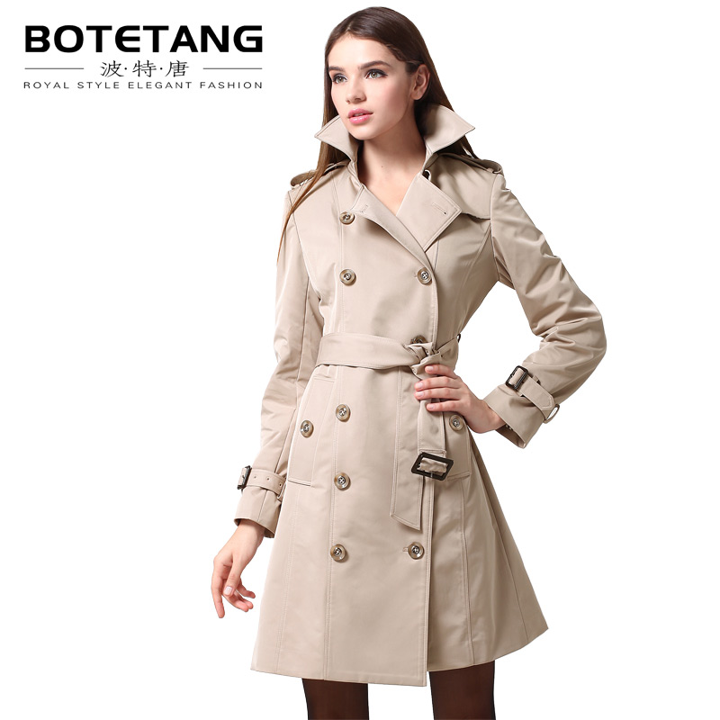 2012 autumn women's  double breasted lacing slim long design fashion women's trench outerwear Coat