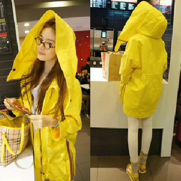 2012 autumn women's fashion all-match plus size loose batwing sleeve long-sleeve yellow trench outerwear