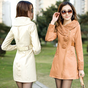2012 autumn women's fashion slim female outerwear gentlewomen long design trench