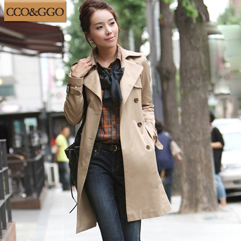 2012 autumn women's fashion trench outerwear female double breasted slim women's