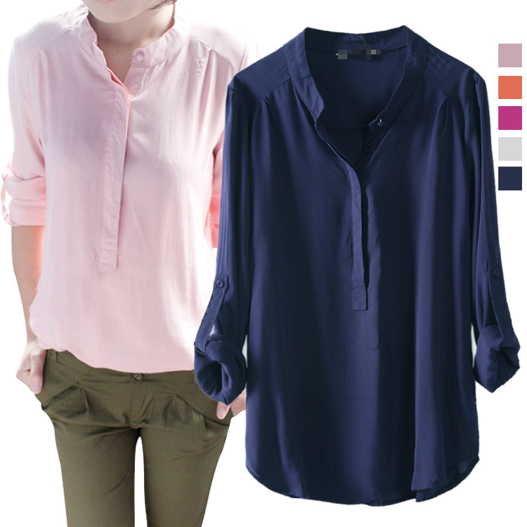 2012 autumn women's long-sleeve shirt ladies Button Shirt Blouse f304 Free shipping