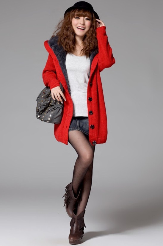 2012 autumn women's loose knitted yarn long design thickening knitting sweater cardigan female