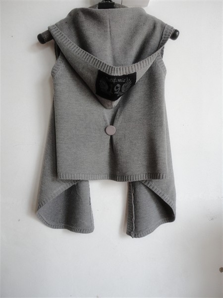 2012 autumn women's loose vest sweater cardigan small cape short design sleeveless hooded outerwear