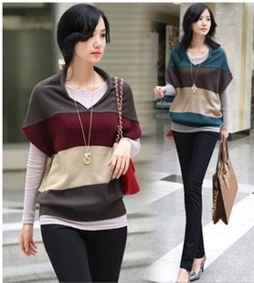 2012 autumn women's loose vest sweater female autumn and winter sweater batwing shirt