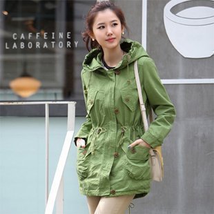 2012 autumn women's medium-long slim waist clothes trench outerwear