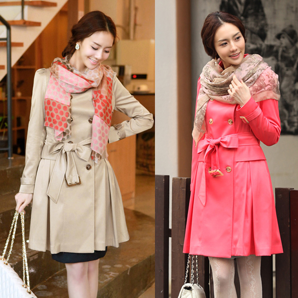 2012 autumn women's medium-long trench spring and autumn outerwear overcoat female k1fy