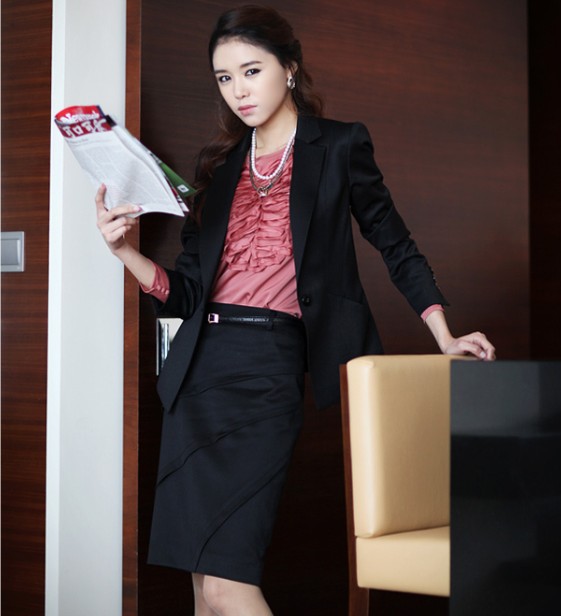 2012 autumn women's ol professional set fashion white collar set long-sleeve a-line skirt
