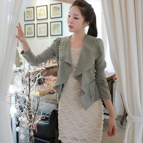 2012 autumn women's outerwear fashion elegant sweet turn-down collar slim suit coat