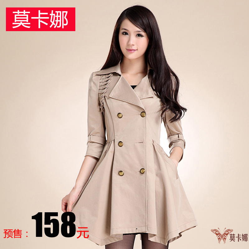 2012 autumn women's slim elegant personalized trench double breasted trench 1388