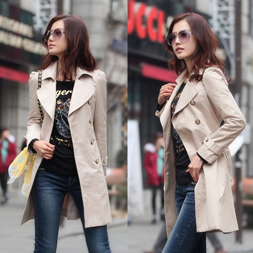2012 autumn women's slim medium-long women's trench spring and autumn outerwear overcoat k101