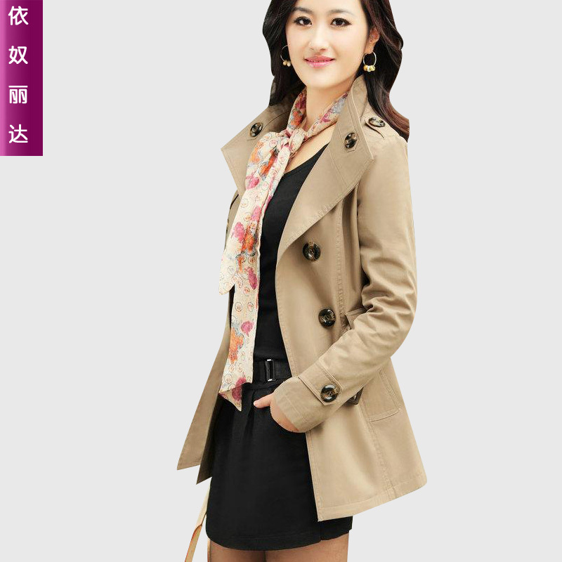 2012 autumn women's slim plus size casual women's autumn small trench female outerwear spring and autumn
