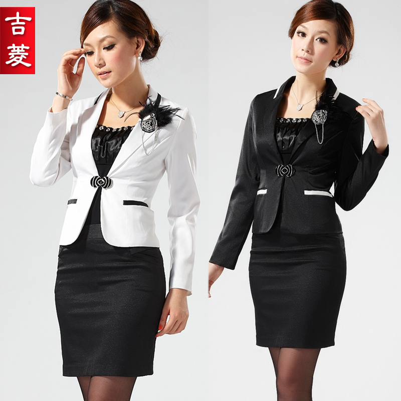2012 autumn women's slim suit women's handbag bust skirt work wear skirt suits Two-piece