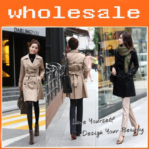2012 Autumn Women's Spring And Autumn Fashion Trench Outerwear Female Double Breasted Slim Women's Tench Free Shipping