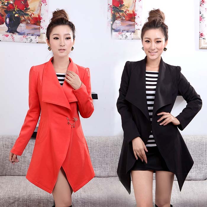 2012 autumn women's thickening trench medium-long slim female trench suit outerwear female Drop/Free Shipping