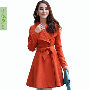 2012 autumn women's trench fashion trench elegant slim large lapel outerwear