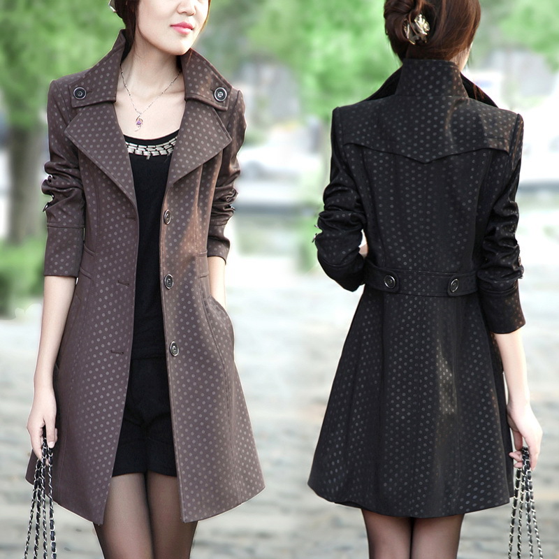 2012 autumn women's trench female outerwear fashion elegant long-sleeve slim plus size long design trench