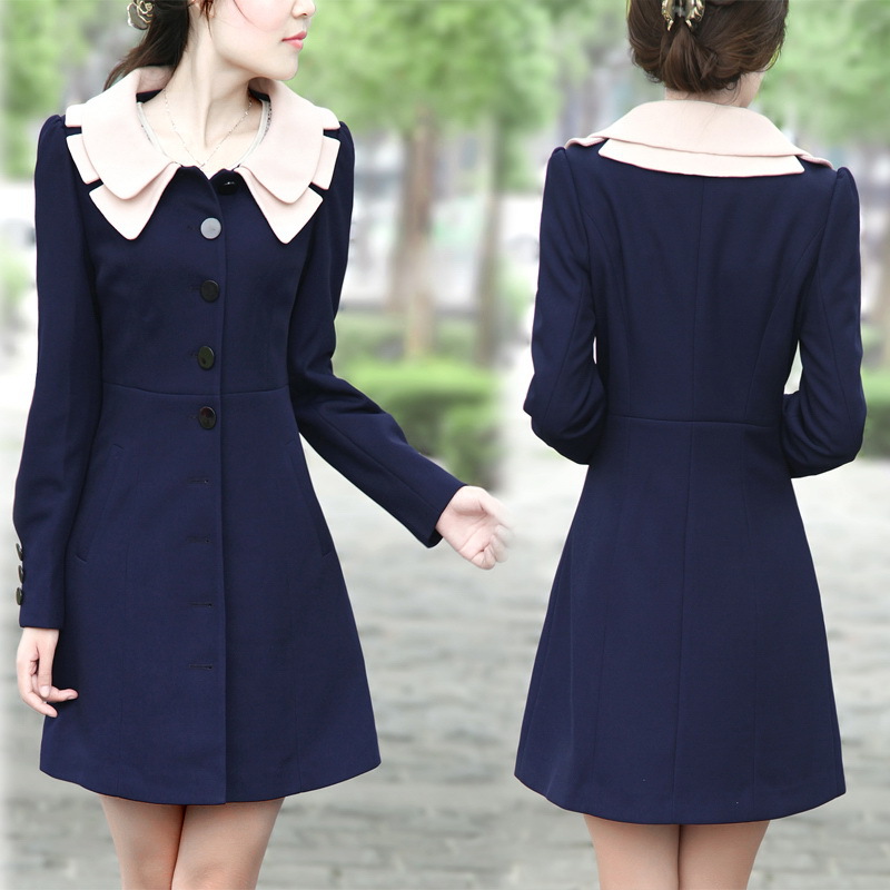 2012 autumn women's trench female outerwear spring and autumn medium-long slim trench outerwear 5188