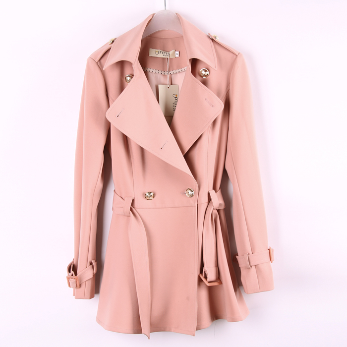 2012 autumn women's trench female outerwear spring and autumn medium-long slim trench outerwear