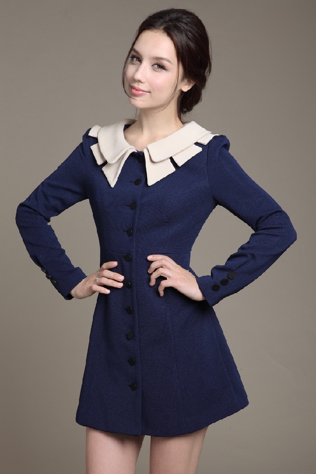 2012 autumn women's trench female outerwear spring and autumn medium-long slim trench outerwear