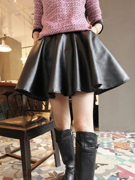 2012 autumn women's vintage leather short skirt all-match bust skirt