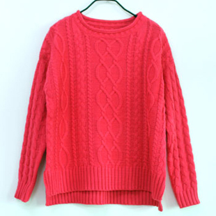 2012 autumn women sweater brief twisted placketing Women white pullover long-sleeve sweater