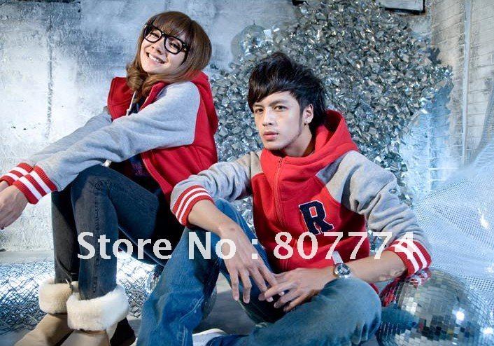2012 Autunm and Winter Unisex Hipop Hoodie Letter R Varsity Jacket Long Sleeve Sport Wear Four Colors Price for one piece