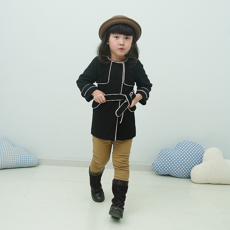2012 baby child girls clothing wool coat popper cloth overcoat outerwear trench tc018