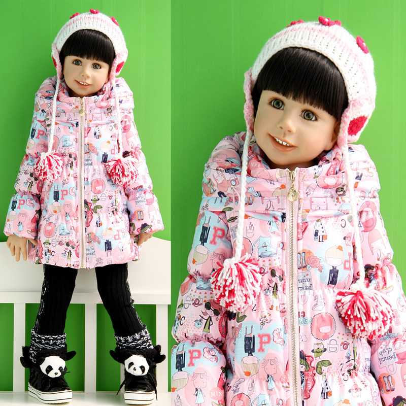 2012 baby winter children's clothing winter female child princess child short thick down coat outerwear