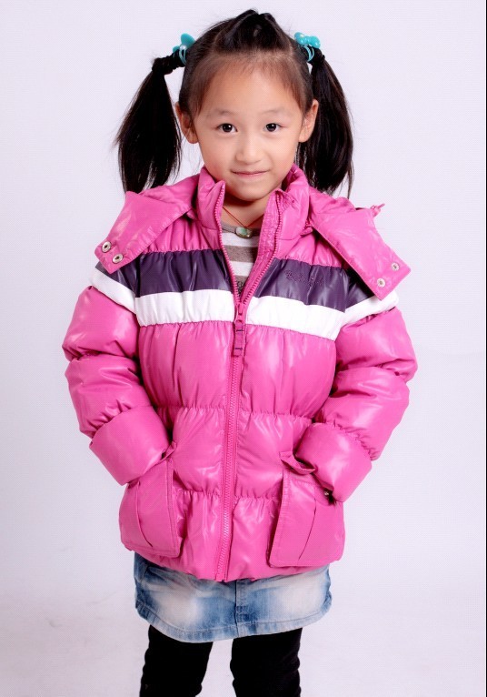2012 BALABALA female child down coat short design color block decoration millenum children's clothing winter outerwear