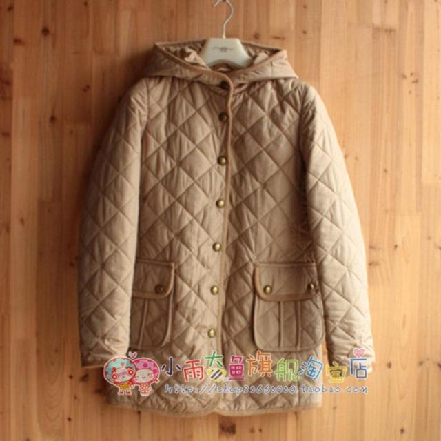 2012 bear wadded jacket female winter with a hood after snap button cotton-padded jacket women's camel