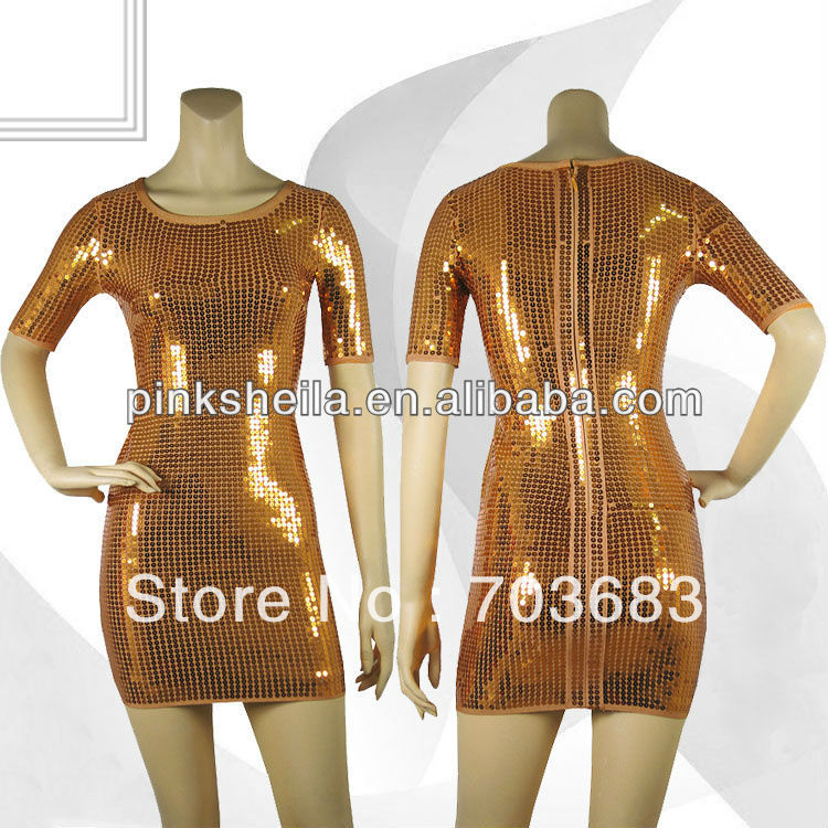 2012 best sell stock spendex celebrity orange lace party bandage dress