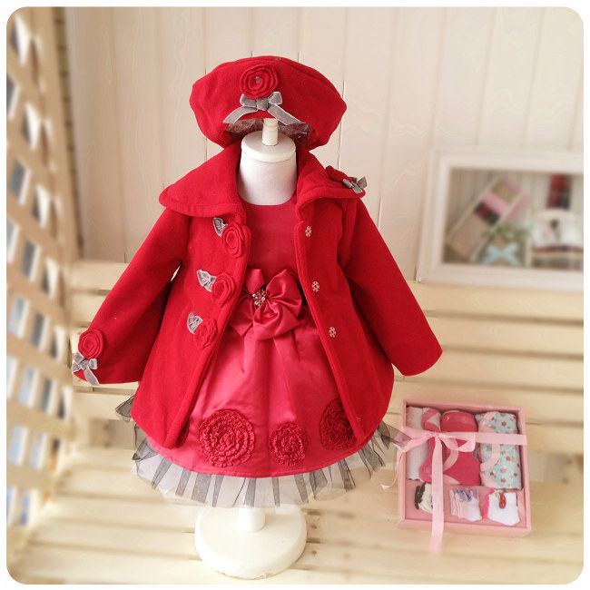 2012 big halloween children's clothing outerwear female child overcoat trench autumn and winter outerwear cardigan woolen cloth