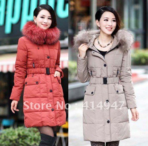 2012 Bosideng luxury large  fur collar thickening down coat  outwear fashion ladies medium-long jacket free shipping 2091