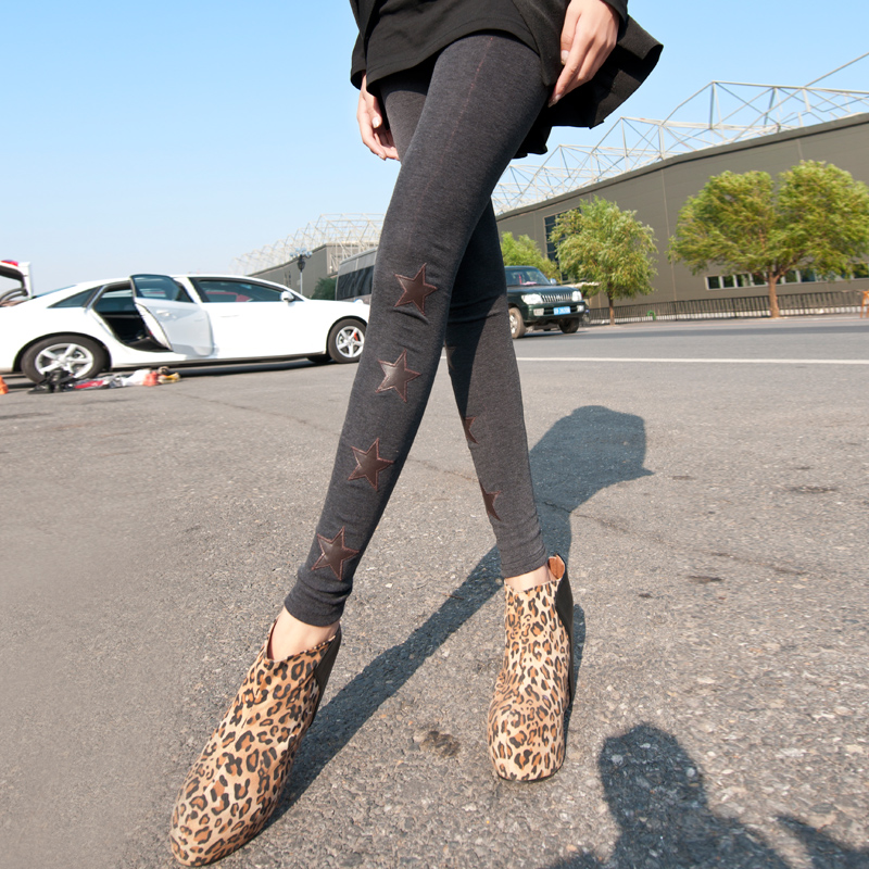 2012 both sides faux leather ankle length legging lu90644 female