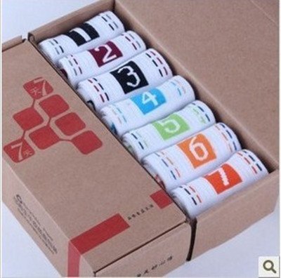 2012 boxed week socks / non bulk gift socks / seven day week socks seven pair,  free shippingy006