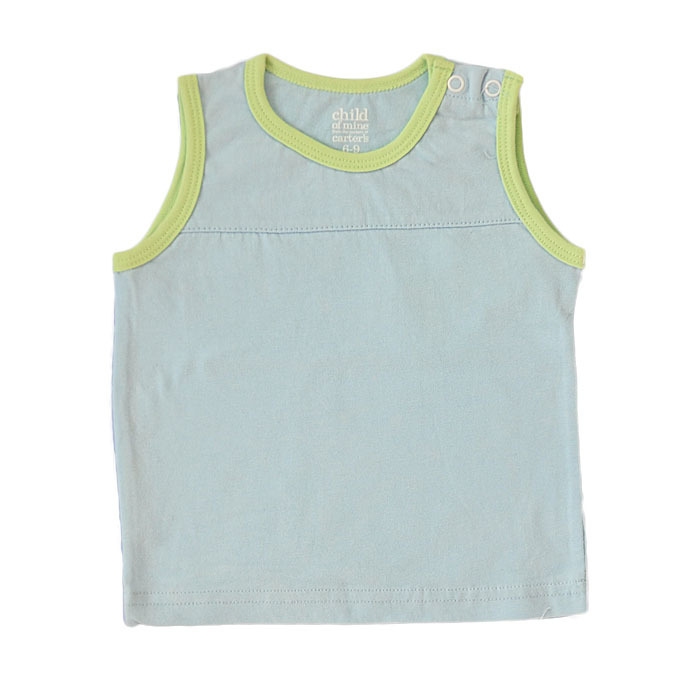 2012 boys clothing girls clothing child vest blue baby sleeveless o-neck casual basic shirt