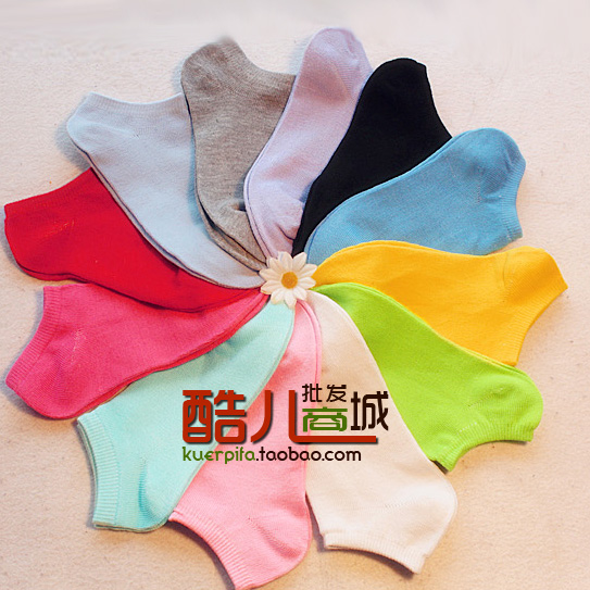 2012 brand new comfortable candy solid color cotton woman sock slippers short socks 12 colors christmas gift freeshipping 20pais
