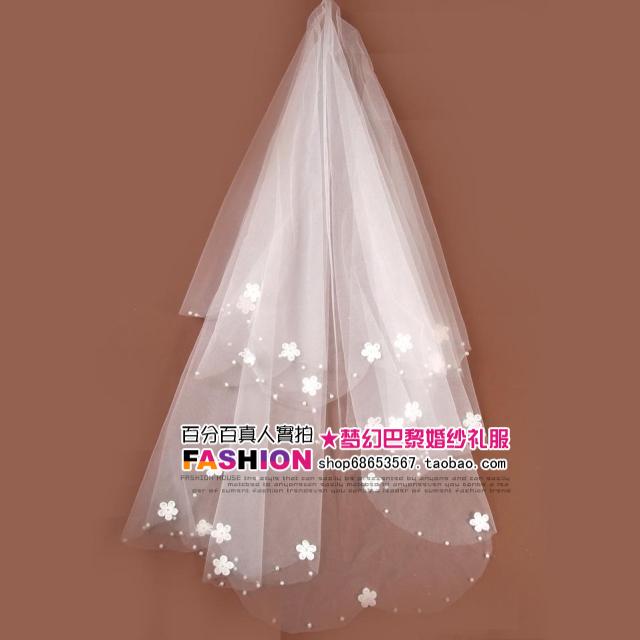 2012 bridal veil flower pearl veil