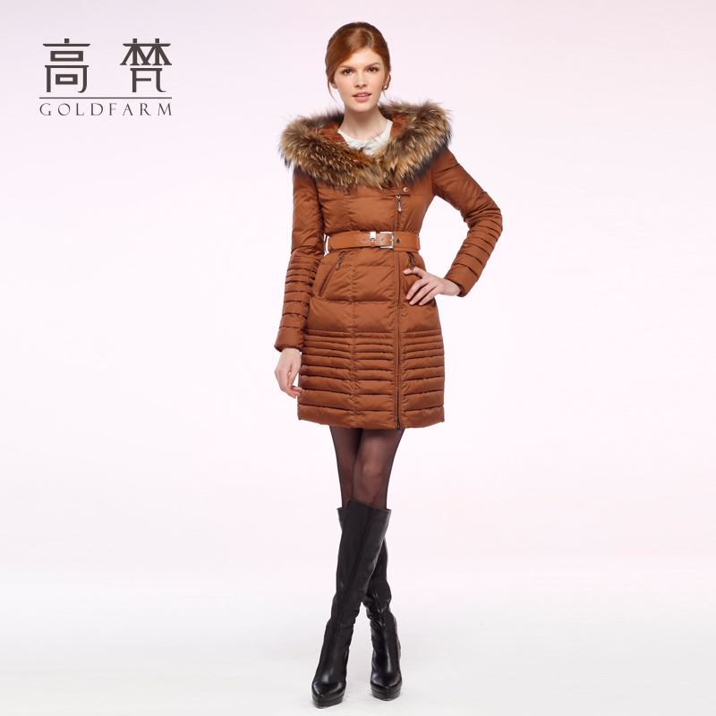 2012 cape style one-piece hat medium-long down coat